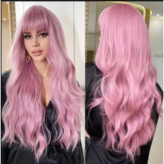   * ÚJ ÉRKEZÉS! CSODÁLATOSAN SZÉP RÓZSASZÍN HOSSZÚ PARÓKA, EXTRA PRÉMIUM MINŐSÉG!