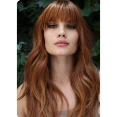   * ÚJ ÉRKEZÉS! BRONZVÖRÖS (barnásvörös) FÉLHOSSZÚ PARÓKA, EXTRA PRÉMIUM MINŐSÉG