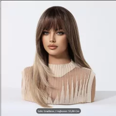   BABI 9/B, NAGYON SZÉP VILÁGOSEBARNA  MODERN PARÓKA, VALÓDI HAJ FELHASZNÁLÁSÁVAL