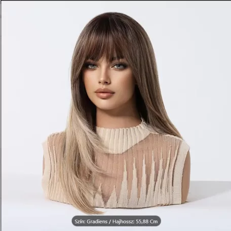 BABI 9/B, NAGYON SZÉP VILÁGOSEBARNA  MODERN PARÓKA, VALÓDI HAJ FELHASZNÁLÁSÁVAL