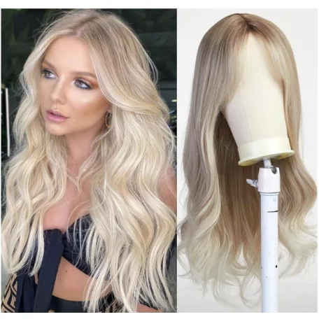 NATASA, TERMÉSZETES VILÁGOS-SZŐKE OMBRE PARÓKA, VALÓDI HAJ FELHASZNÁLÁSÁVAL! (8113-1)