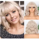 MATILDA 1, MODERN DIVATOS TERMÉSZETES VILÁGOS-SZŐKE (nem ombre) PARÓKA, VALÓDI HAJ FELHASZNÁLÁSÁVAL! (DE122-2)