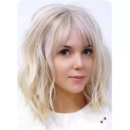 MATILDA 1, MODERN DIVATOS TERMÉSZETES VILÁGOS-SZŐKE (nem ombre) PARÓKA, VALÓDI HAJ FELHASZNÁLÁSÁVAL! (DE122-2)