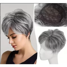   RÖVID ŐSZ PEPI, TOUPEE SZÉP DÚS PIXI FAZON, 100% vietnámi valódi haj