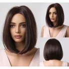 TERMÉSZETES SÖTÉTBARNA ELEGÁNS, GYÖNYÖRŰ DÚS PARÓKA, VALÓDI HAJ FELHASZNÁLÁSÁVAL! 