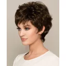 58, SÖTÉTBARNA EGYSZERŰ PARÓKA, VALÓDI HAJ FELHASZNÁLÁSÁVAL