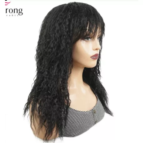 31, SÖTÉTBARNA TERMÉSZETES-GÖNDÖR PARÓKA, 60 cm.