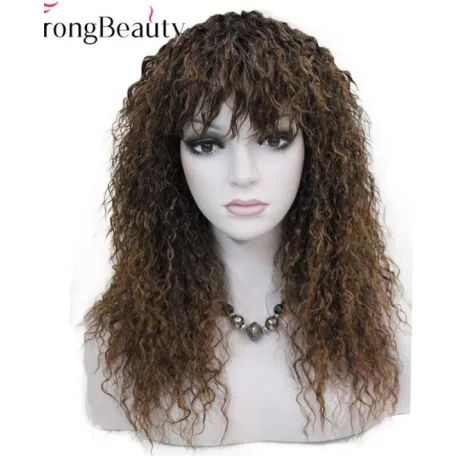 31, SÖTÉTBARNA TERMÉSZETES-GÖNDÖR PARÓKA, 60 cm.