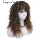 31, SÖTÉTBARNA TERMÉSZETES-GÖNDÖR PARÓKA, 60 cm.