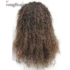 31, SÖTÉTBARNA TERMÉSZETES-GÖNDÖR PARÓKA, 60 cm.