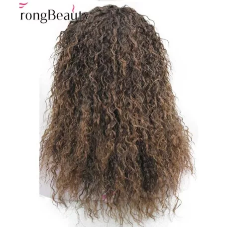 31, SÖTÉTBARNA TERMÉSZETES-GÖNDÖR PARÓKA, 60 cm.