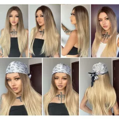   EURIDIKE 2, GYÖNYÖRŰ TERMÉSZETES-SZŐKE OMBRE PARÓKA, VALÓDI HAJ FELHASZNÁLÁSÁVAL!