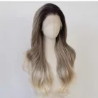 108b, ELEGÁNS TERMÉSZETESSZŐKE CSIPKE ELÜLSŐ  OMBRE PARÓKA,VALÓDI HAJ FELHASZNÁLÁSÁVAL