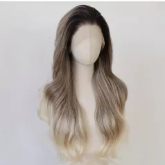   108b, ELEGÁNS TERMÉSZETESSZŐKE CSIPKE ELÜLSŐ  OMBRE PARÓKA,VALÓDI HAJ FELHASZNÁLÁSÁVAL