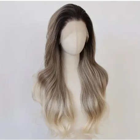 108b, ELEGÁNS TERMÉSZETESSZŐKE CSIPKE ELÜLSŐ  OMBRE PARÓKA,VALÓDI HAJ FELHASZNÁLÁSÁVAL