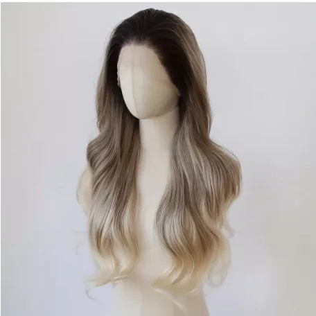 108b, ELEGÁNS TERMÉSZETESSZŐKE CSIPKE ELÜLSŐ  OMBRE PARÓKA,VALÓDI HAJ FELHASZNÁLÁSÁVAL