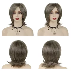   52, ÚJRA DIVAT A CICAFAROK FRIZURA! MODERN SÖTÉTSZŐKE PARÓKA, VALÓDI HAJ FELHASZNÁLÁSÁVAL!