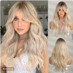   R27, GYÖNYÖRŰ TERMÉSZETES HAMVAS-SZŐKE HOSSZÚ PARÓKA, MAGYARORSZÁGI KÉSZLETRŐL AZONNAL