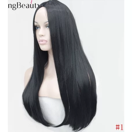 10b, EXTRA ELEGÁNS DIVATOS, FEKETE PARÓKA, 60 cm.PRÉMIUM MINŐSÉG!