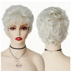   48b, ELEGÁNS, HÓFEHÉR HULLÁMOS, SZÉP DÚS PARÓKA PRÉMIUM MINŐSÉG