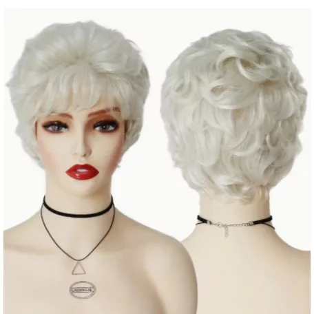 48b, ELEGÁNS, HÓFEHÉR HULLÁMOS, SZÉP DÚS PARÓKA PRÉMIUM MINŐSÉG