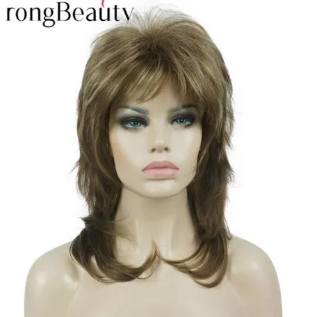 EMILY, FIATALOS, MODERN VILÁGOSBARNA COLOR MIX PARÓKA, VALÓDI HAJ FELHASZNÁLÁSÁVAL