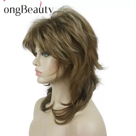 EMILY, FIATALOS, MODERN VILÁGOSBARNA COLOR MIX PARÓKA, VALÓDI HAJ FELHASZNÁLÁSÁVAL