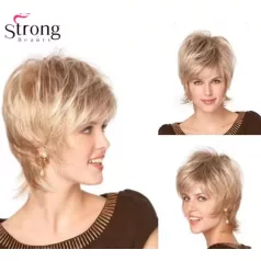 10, TERMÉSZETES-SZŐKE ELEGÁNS PARÓKA, PRÉMIUM MINŐSÉG