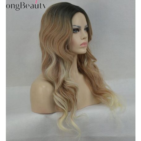 83, KÜLÖNLEGESEN SZÉP HOSSZÚ, SÖTÉT-SZŐKE COLOR MIX PARÓKA, PRÉMIUM MINŐSÉG!