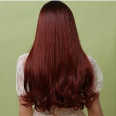   CSEPPKE 5., GYÖNYÖRŰ SÖTÉTVÖRÖS OMBRE PARÓKA, VALÓDI HAJ FELHASZNÁLÁSÁVAL