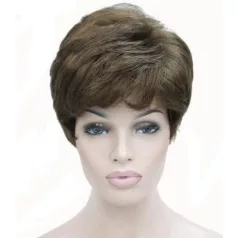   90, TERMÉSZETES KÁVÉ-BARNA FIATALOS RÖVID, FIÚS PARÓKA, PRÉMIUM MINŐSÉG! 