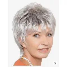   15a, EZÜST-ŐSZ, VAGÁNY "TÉPETT" FAZONÚ MODERN PARÓKA, PRÉMIUM MINŐSÉG