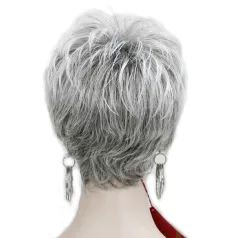   15a, EZÜST-ŐSZ, VAGÁNY "TÉPETT" FAZONÚ MODERN PARÓKA, PRÉMIUM MINŐSÉG