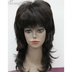   8, SÖTÉT MÉLYBARNA MODERN PARÓKA, SZÉP DÚS, PRÉMIUM MINŐSÉG