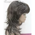 8, SÖTÉT MÉLYBARNA MODERN PARÓKA, SZÉP DÚS, PRÉMIUM MINŐSÉG