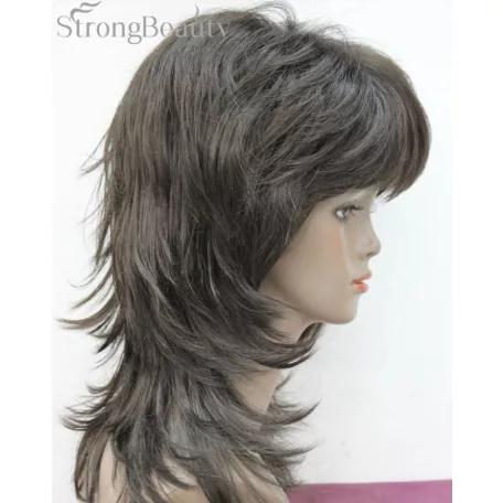 8, SÖTÉT MÉLYBARNA MODERN PARÓKA, SZÉP DÚS, PRÉMIUM MINŐSÉG