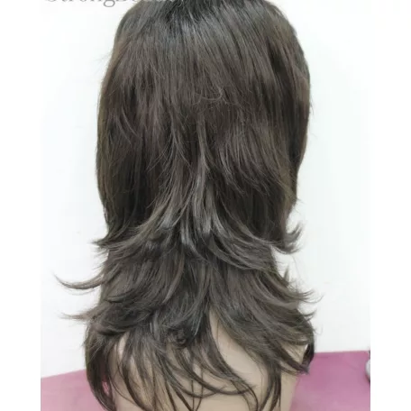 8, SÖTÉT MÉLYBARNA MODERN PARÓKA, SZÉP DÚS, PRÉMIUM MINŐSÉG