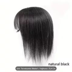   TERMÉSZETES-FEKETE PEPI, TOUPEE 100% vietnámi valódi haj, 20CM.
