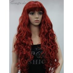   48, GYÖNYÖRŰ SZÍNŰ HULLÁMOS VÖRÖS PARÓKA, PRÉMIUM MINŐSÉG