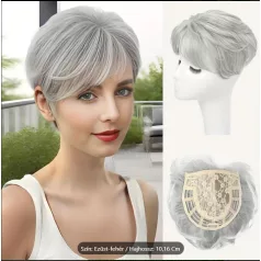 MODERN ŐSZ PEPI, TOUPEE 100% vietnámi hajból