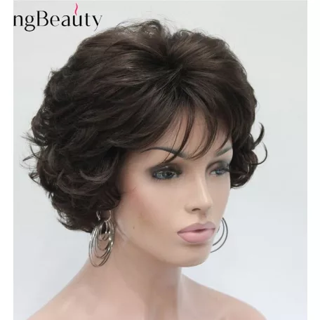 17, SÖTÉT MÉLY-BARNA PARÓKA, GYÖNYÖRŰ DÚS, VALÓDI HAJ FELHASZNÁLÁSÁVAL! 