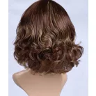 55, DIVATOS VÁGÁSÚ SÖTÉTBARNA FÉLHOSSZÚ PARÓKA, PRÉMIUM MINŐSÉG