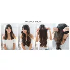 5 CSATOS SÖTÉTBARNA-KARAMELL MIX, EGYENES PÓTHAJ, 55cm.