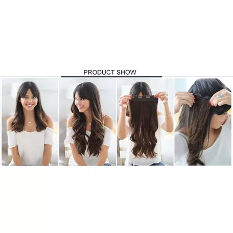 5 CSATOS SÖTÉTBARNA-KARAMELL MIX, EGYENES PÓTHAJ, 55cm.