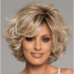   14/C, MARIANN1 GYÖNYÖRŰ SZŐKE HULLÁMOS, MELÍROZOTT PARÓKA, valódi haj felhasználásával!