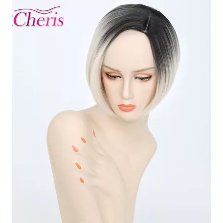 93, MODERN VANÍLIA-SZŐKE BUBI SZÉP SELYEM-FÉNYŰ OMBRE PARÓKA