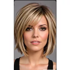   GYÖNYÖRŰ TERMÉSZETES SZŐKE BUBI PARÓKA, VALÓDI HAJ FELHASZNÁLÁSÁVAL! 