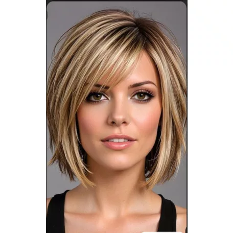 GYÖNYÖRŰ TERMÉSZETES SZŐKE BUBI PARÓKA, VALÓDI HAJ FELHASZNÁLÁSÁVAL! 