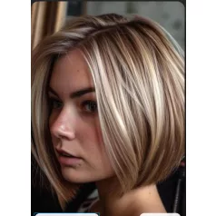   GYÖNYÖRŰ TERMÉSZETES SZŐKE BUBI PARÓKA, VALÓDI HAJ FELHASZNÁLÁSÁVAL! 