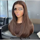 1/abbb, ELEGÁNS, TERMÉSZETES CSOKIBARNA, CSIPKE ELÜLSŐ PARÓKA, VALÓDI HAJ FELHASZNÁLÁSÁVAL! 